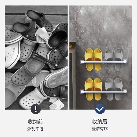 批发浴室拖鞋架壁挂式墙壁厕所鞋子收纳神器卫生间免打孔置物鞋架